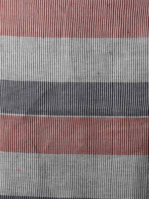 Checkered Linen Saree With Red & Orange Hues 4