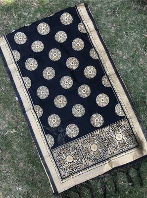 Black Woven Banarasi Dupatta 1