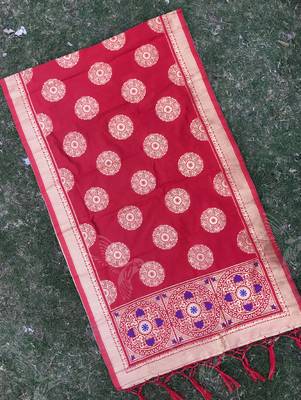 Red Woven Banarasi Dupatta 1