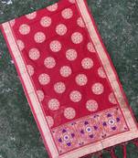 Red Woven Banarasi Dupatta