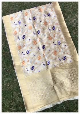 Chiku Jacqured Banarasi silk Stole 1