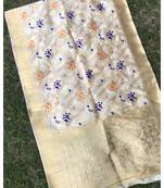 Chiku Jacqured Banarasi silk Stole