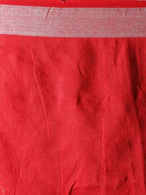 Orange Linen Saree With Handblock Prints 4