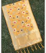 Yellow Banarasi silk dupatta