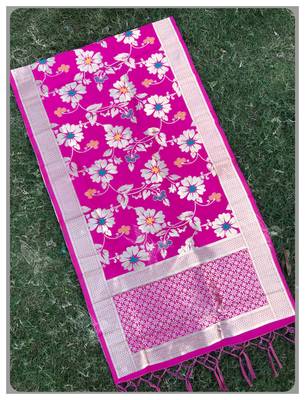Pink Banarasi silk dupatta 1