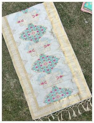 Chiku Banarasi silk dupatta 1