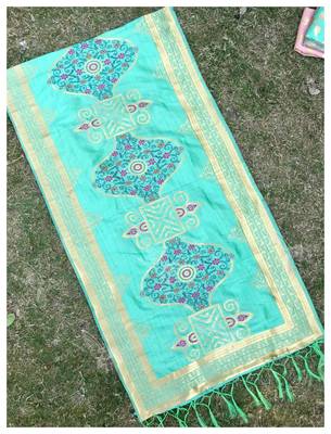 Pista Banarasi silk dupatta 1