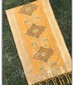 Yellow Banarasi silk dupatta