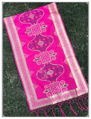 Pink Banarasi silk dupatta 1