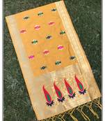 Yellow Banarasi silk dupatta