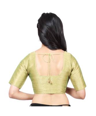 Pista Green Mulberry  Padded Designer Ready Made Saree Blouse 2