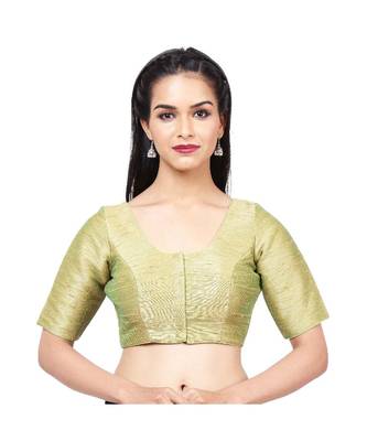 Pista Green Mulberry  Padded Designer Ready Made Saree Blouse 1