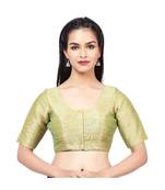 Pista Green Mulberry  Padded Designer Ready Made Saree Blouse