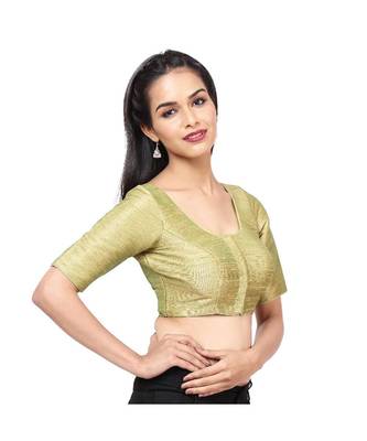 Pista Green Mulberry  Padded Designer Ready Made Saree Blouse 4