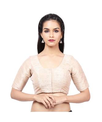 Skin  Mulberry  Padded Designer Ready Made Saree Blouse 3