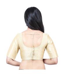Gold Tafeta Padded Designer Ready Made Saree Blouse