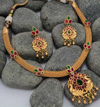 Georgeous High Gold Plated Multicolour Necklace Set 1