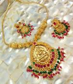 High Gold Plated Laxmi Necklace Set