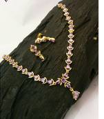 Cz  Blue Colour Necklace Set