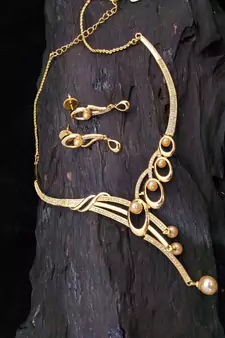 Cz High Gold Plated Necklace Set