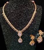 Cz,  White Colour Necklace Set