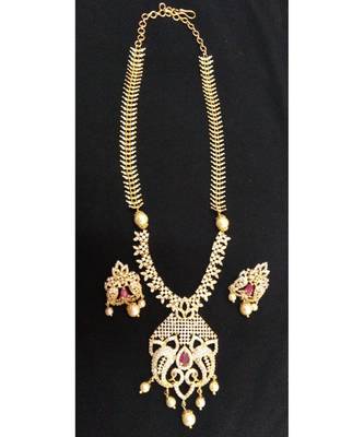 Cz And Ruby Necklace Set 1