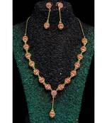 Cubic Zirconia Stones Pink Necklace Set