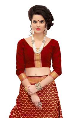 Black woven banarasi silk saree with blouse 4