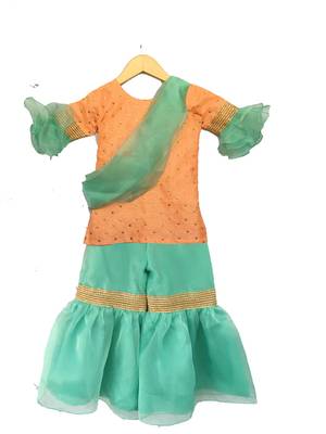 Seagreen peach Girls's palazzo, palazzo kurti ,palazzo set 1