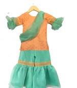 Seagreen peach Girls's palazzo, palazzo kurti ,palazzo set