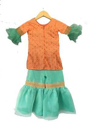 Seagreen peach Girls's palazzo, palazzo kurti ,palazzo set 2