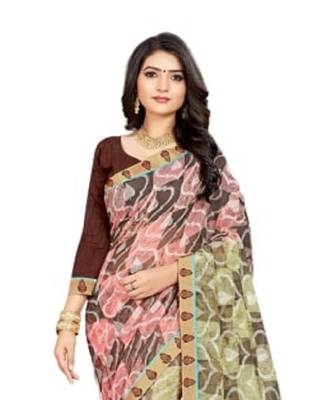 Multi Printed Chiffon Saree With Blouse 2