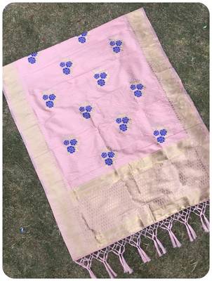 Peach woven banarasi Dupatta 1