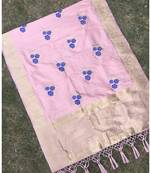 Peach woven banarasi Dupatta