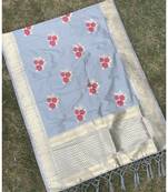 Grey woven banarasi Dupatta