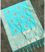 green woven banarasi Dupatta