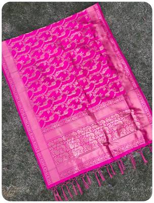 Pink woven banarasi Dupatta 1