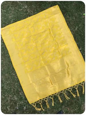 Yellow woven banarasi Dupatta 1