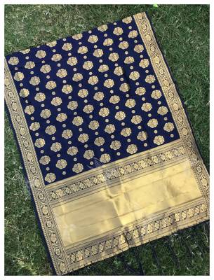 blue woven banarasi Dupatta 1
