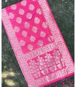 magenta woven banarasi Dupatta