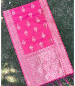 magenta woven banarasi Dupatta