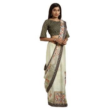 Multicolor Printed Georgette Saree With Blouse 1