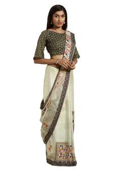 Multicolor Printed Georgette Saree With Blouse