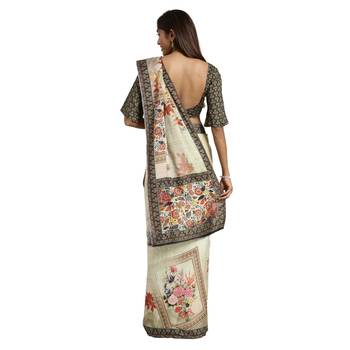 Multicolor Printed Georgette Saree With Blouse 2