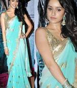 Bollywood actress shraddha kapoor Inspired designer party wear chiffon saree