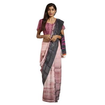 Multicolor printed georgette saree with blouse 1