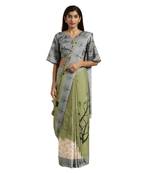 Multicolor printed georgette saree with blouse