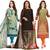 Women's Pack Of 3 Multicolor Synthetic Printed Unstitched Dress Material Combo