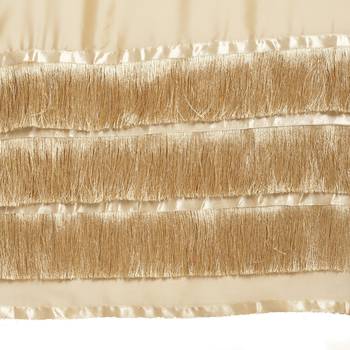 Cream hand woven georgette saree with blouse 4