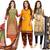 Women's Pack Of 3 Multicolor Synthetic Printed Unstitched Dress Material Combo